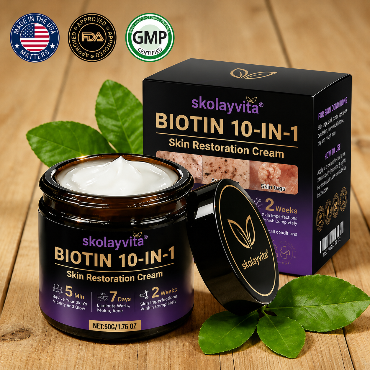 Made and Shipped from USA ✨SKOlayvita™ Biotin 10-in-1 Skin Restoration Cream 🍀