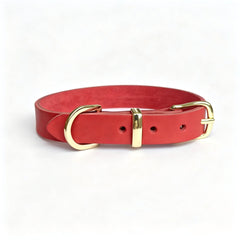 Minimalist Solid‑Brass Hardware Full‑Grain Genuine Leather Dog Collar, Hand‑made Luxury Pet Collar
