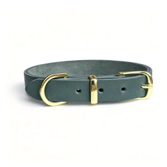Minimalist Solid‑Brass Hardware Full‑Grain Genuine Leather Dog Collar, Hand‑made Luxury Pet Collar